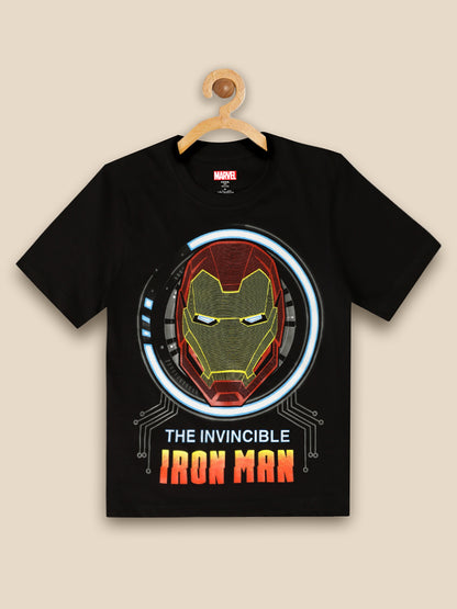 Kids Boys Iron Man Black T-Shirt