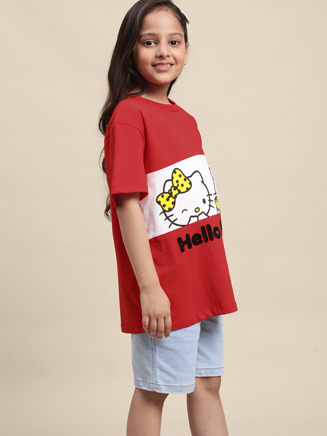 Hello Kitty Oversized Fit Tshirt For Girls