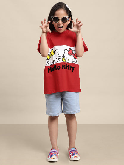 Hello Kitty Oversized Fit Tshirt For Girls