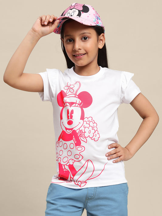 Kids Girls Mickey And Friends White T-Shirt