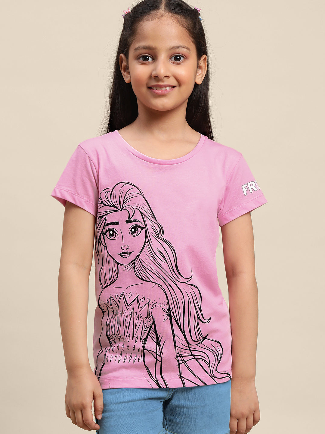 Kids Girls Frozen  Peach T-Shirt