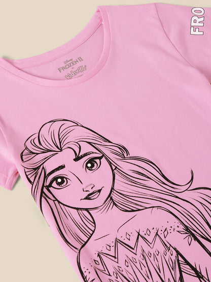 Kids Girls Frozen  Peach T-Shirt