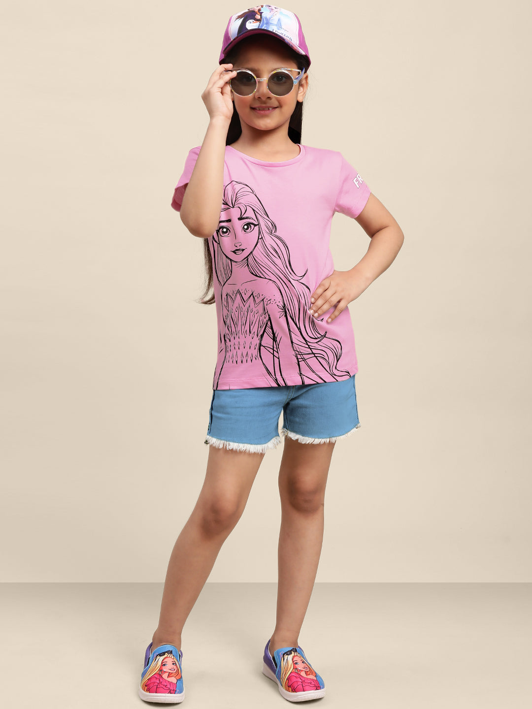 Kids Girls Frozen  Peach T-Shirt