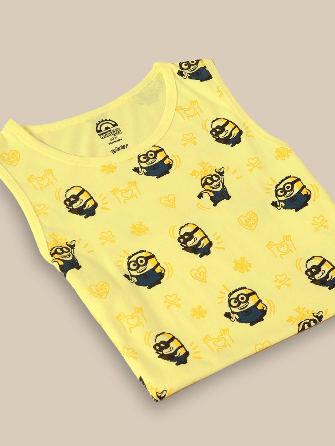 Kids Girls Minions Yellow Tank Top