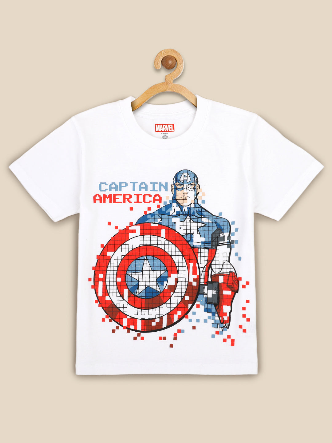 Kids Boys Captain America White Tshirt