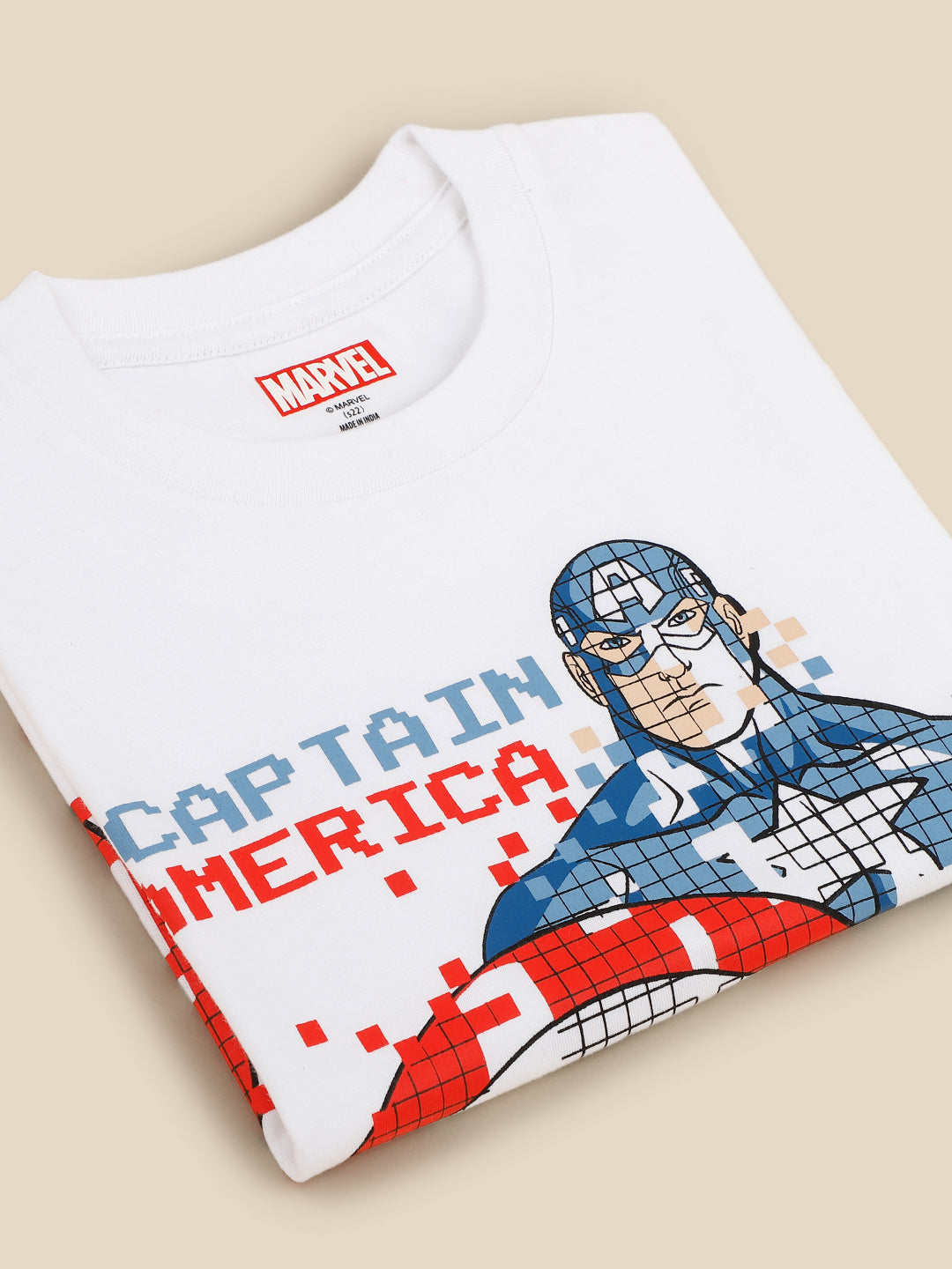 Kids Boys Captain America White Tshirt