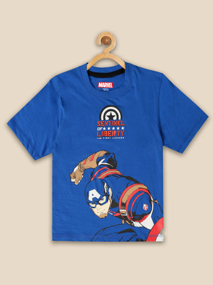 Kids Boys Captain America Blue T-Shirt