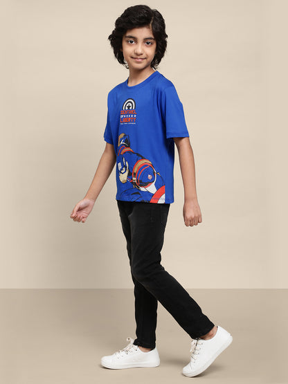 Kids Boys Captain America Blue T-Shirt