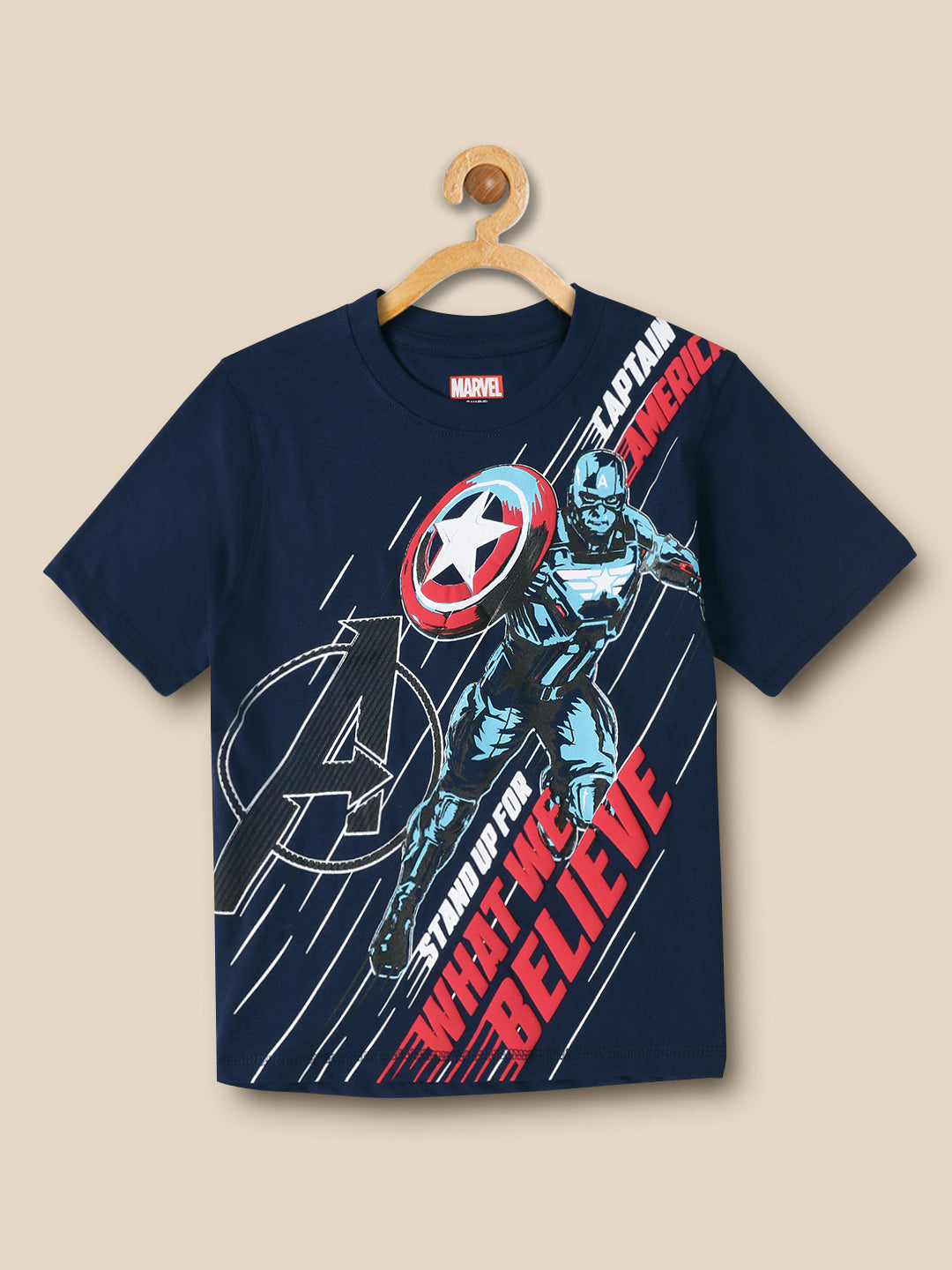 Kids Boys Captain America Blue T-Shirt