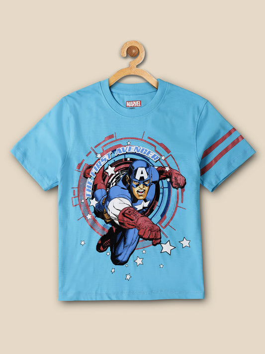 Kids Boys Captain America Light Blue T-Shirt