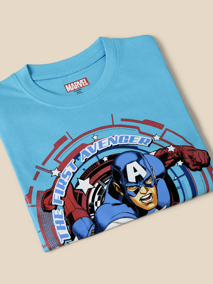 Kids Boys Captain America Light Blue T-Shirt