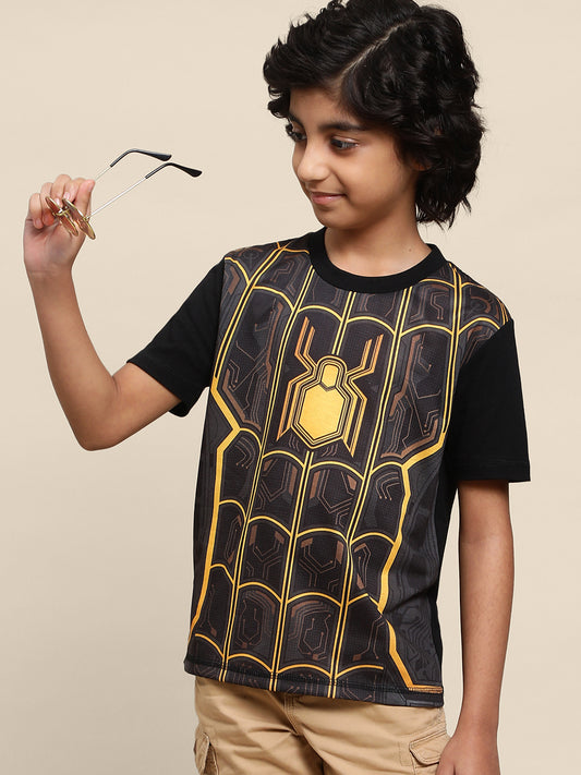 Kids Boys Spiderman Black T-Shirt