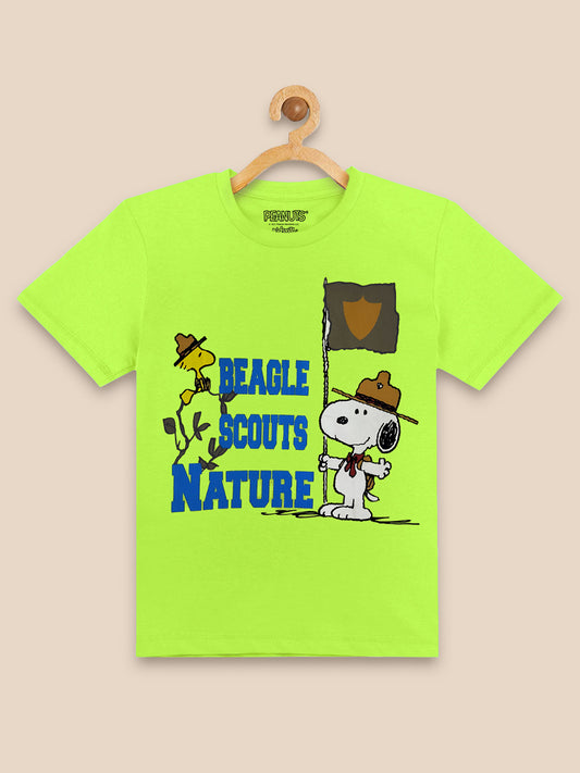 Kids Boys Peanuts Neon Green Tshirt