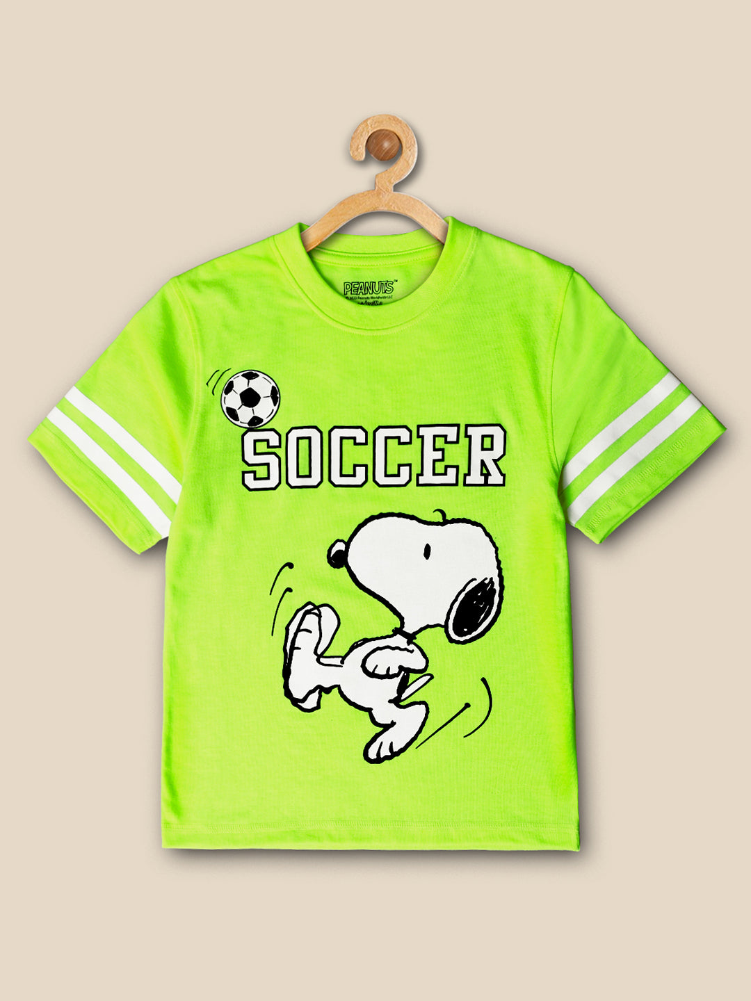 Kids Boys Peanuts Neon Green T-Shirt