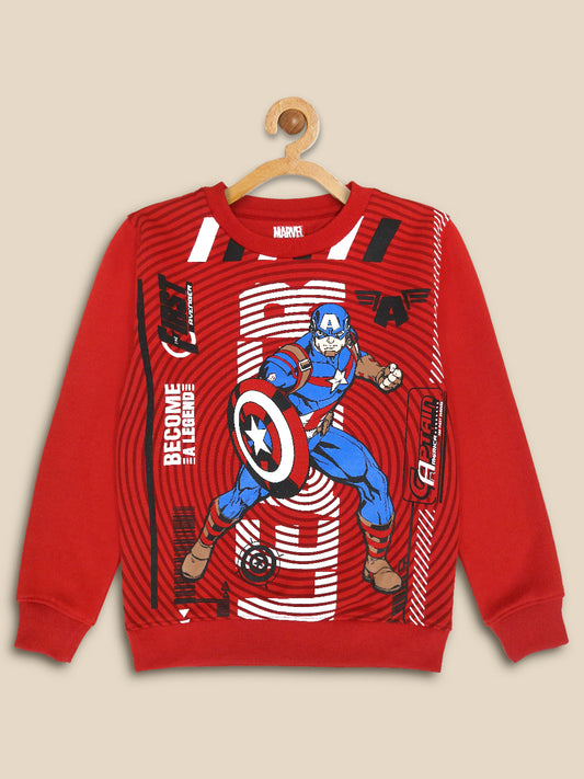 Kids Boys Captain America Red Sweatshirt