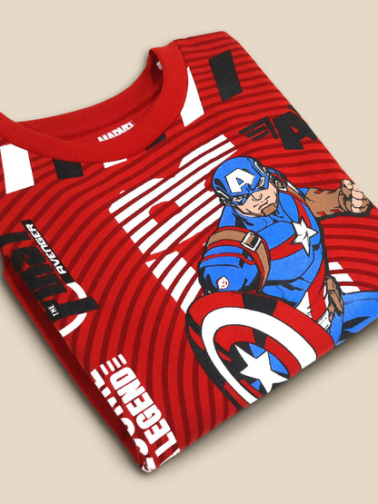 Kids Boys Captain America Red Sweatshirt