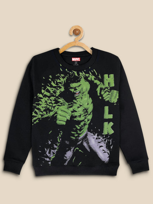 Kids Boys Hulk Black Sweatshirt