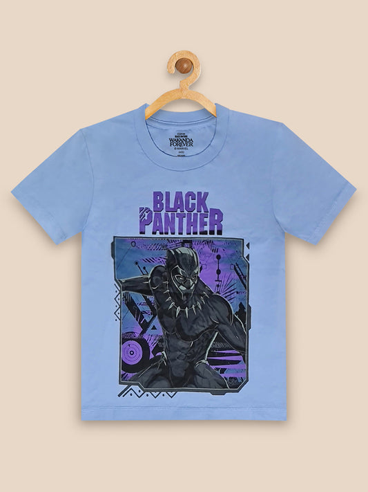 Kids Boys Black Panther Blue Tshirt