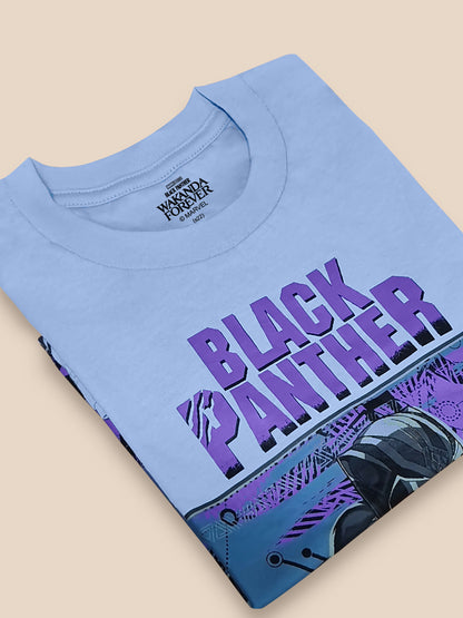 Kids Boys Black Panther Blue Tshirt