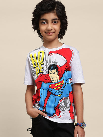 Kids Boys Superman Grey Melange T-Shirt