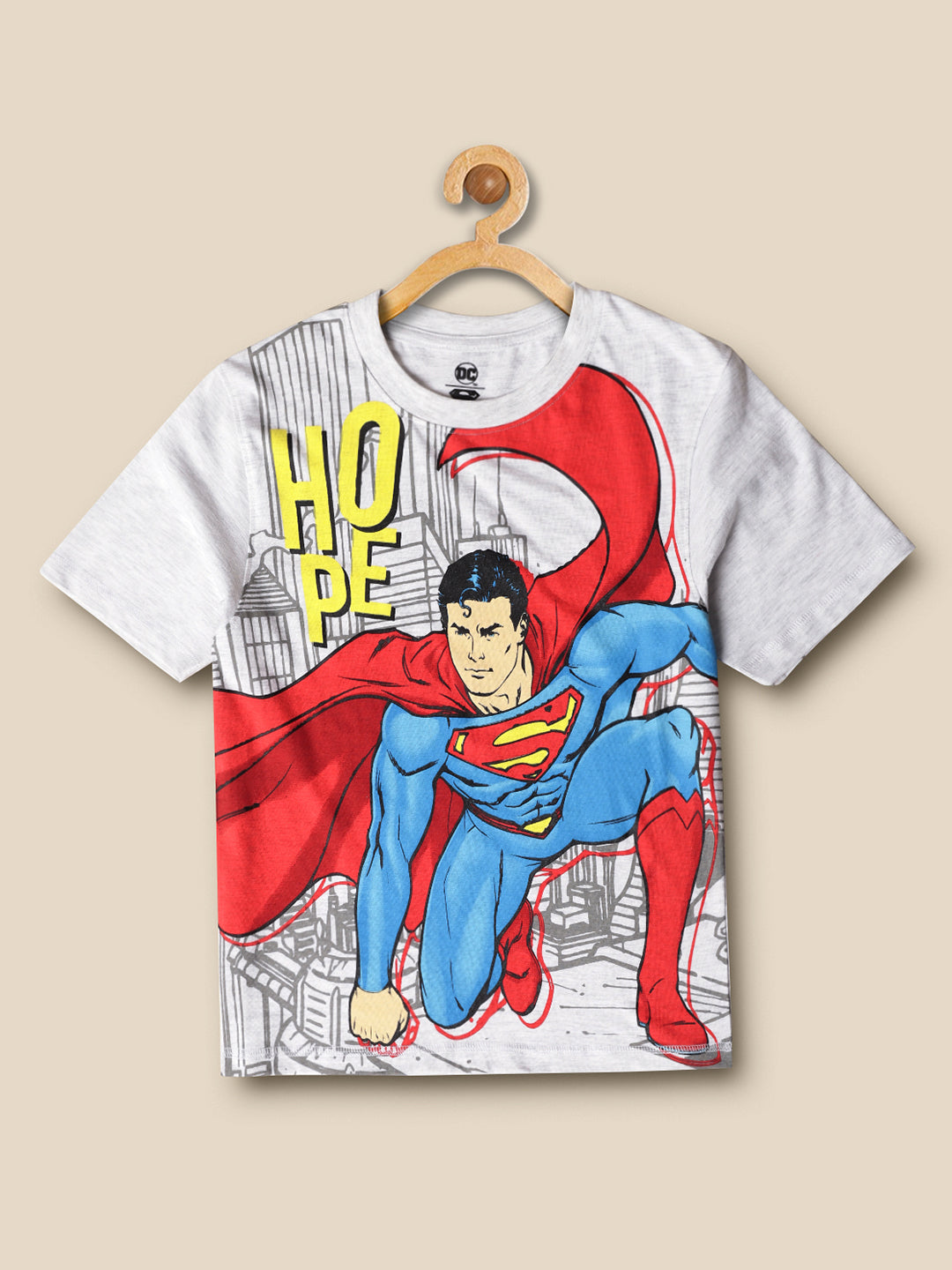 Kids Boys Superman Grey Melange T-Shirt