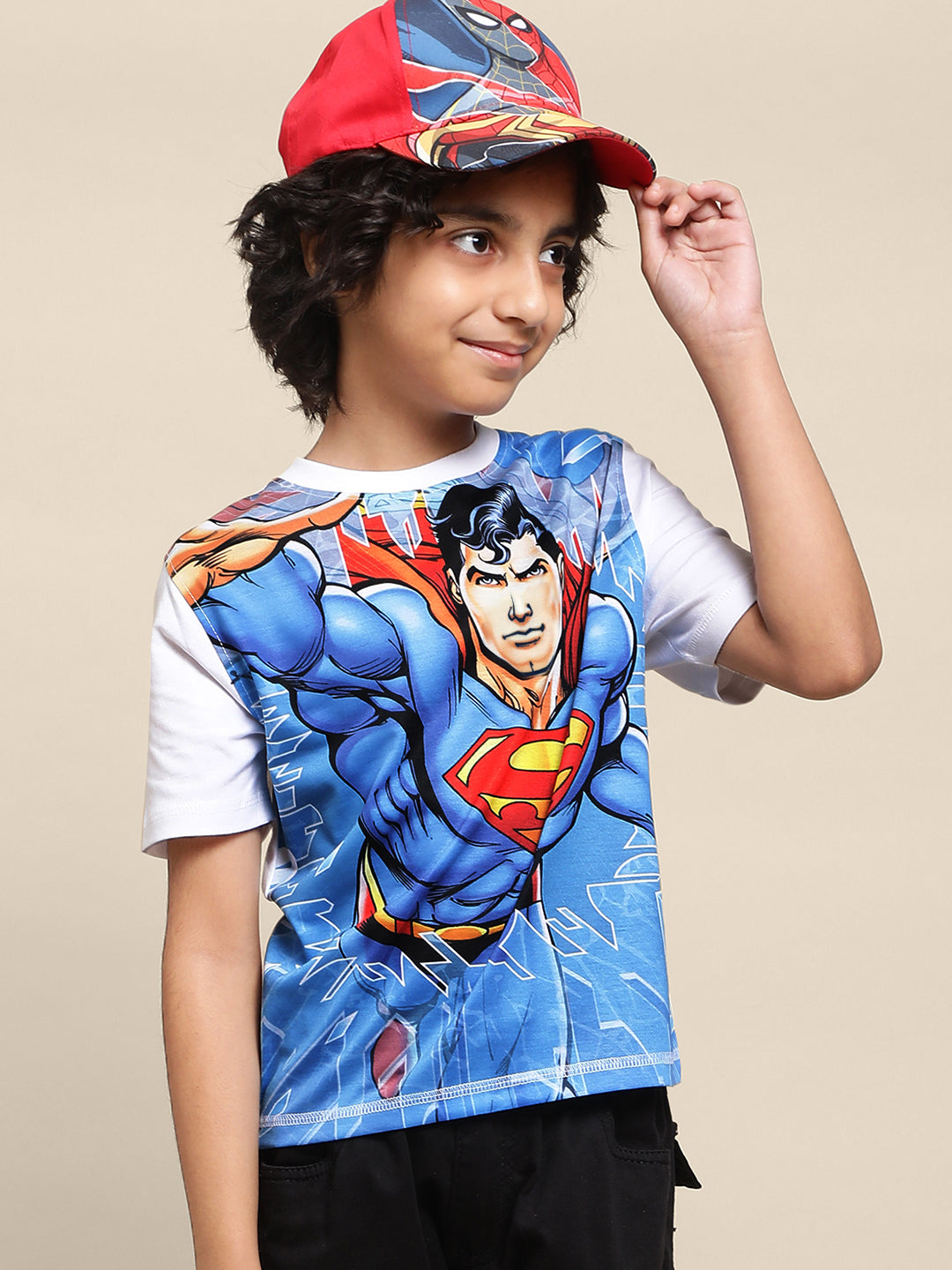 Kids Boys Superman White T-Shirt