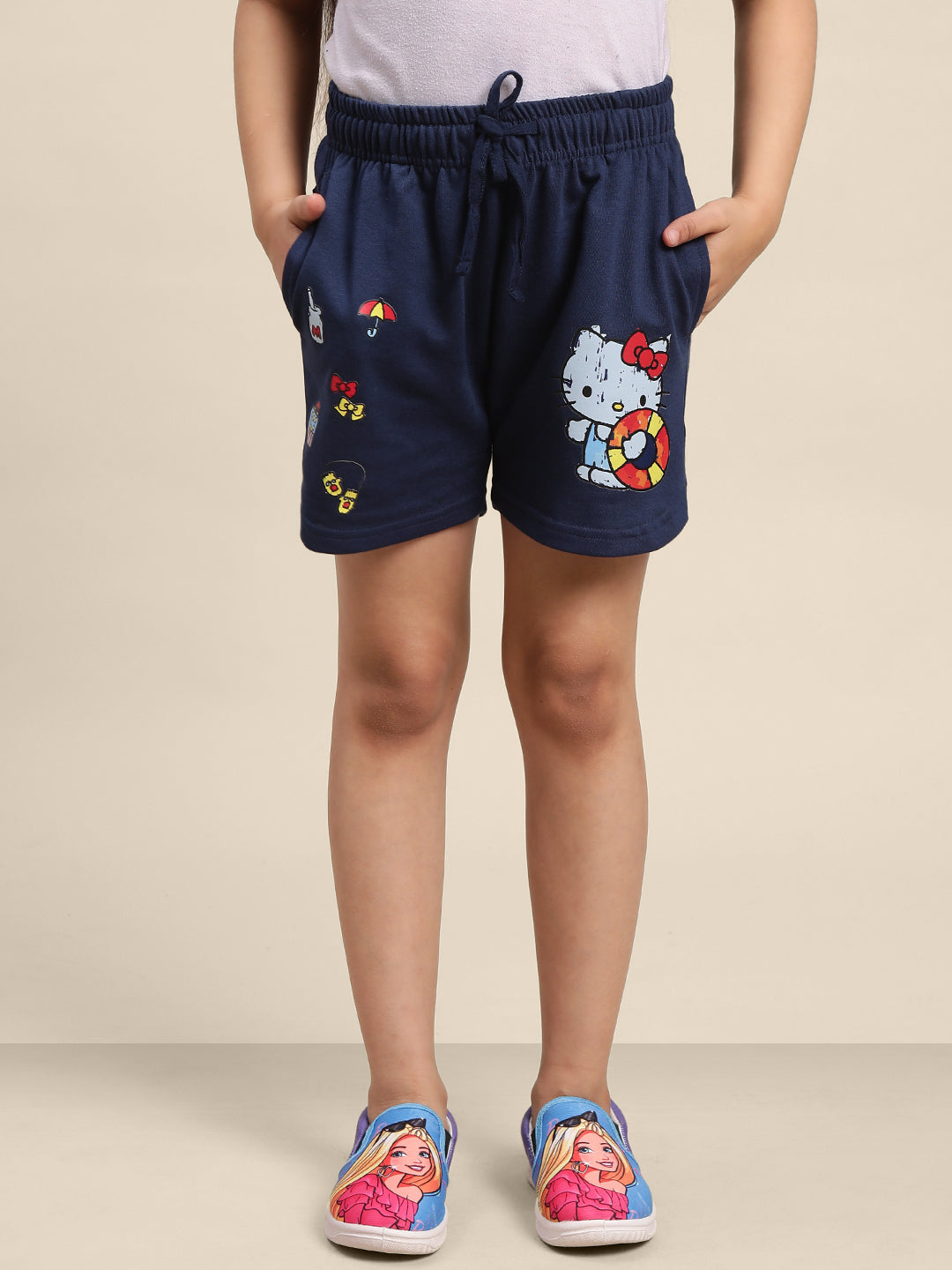 Kids Girls Hello Kitty Navy Blue Shorts