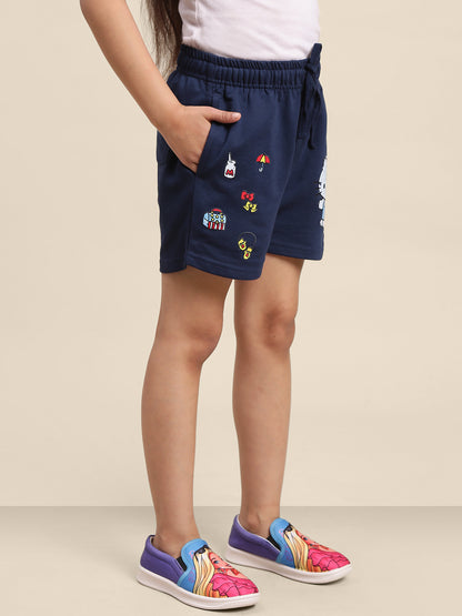 Kids Girls Hello Kitty Navy Blue Shorts