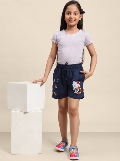 Kids Girls Hello Kitty Navy Blue Shorts