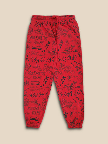 Kids Boys Spiderman Red Jogger