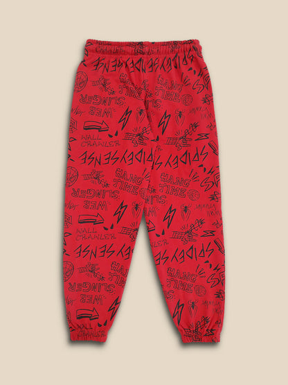 Kids Boys Spiderman Red Jogger