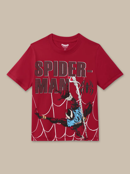 Spider-Man Across The Spider Verse-Part One Red Tshirt For Boys