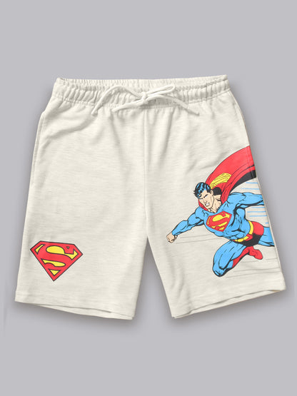 Superman White Shorts For Boys