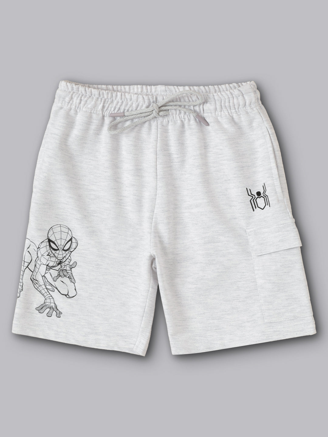 Spiderman Grey Shorts For Boys