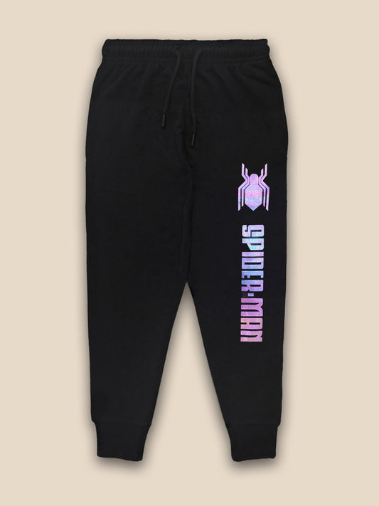 Kids Boys Spiderman Black Jogger