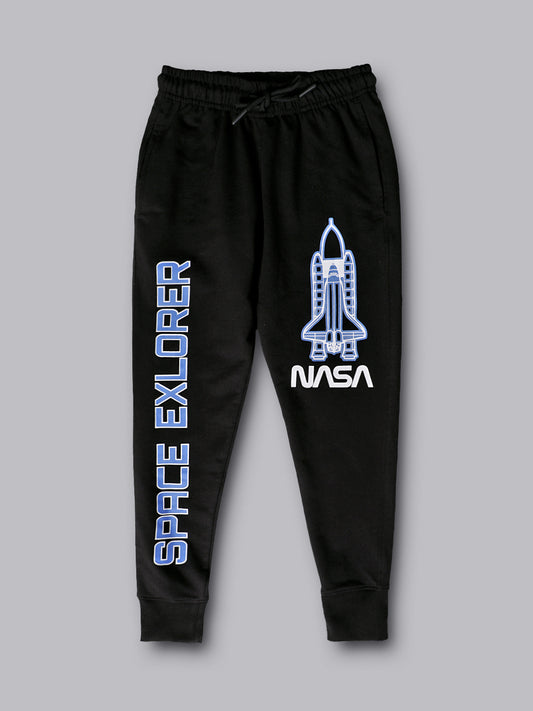 Nasa Black Jogger For Boys