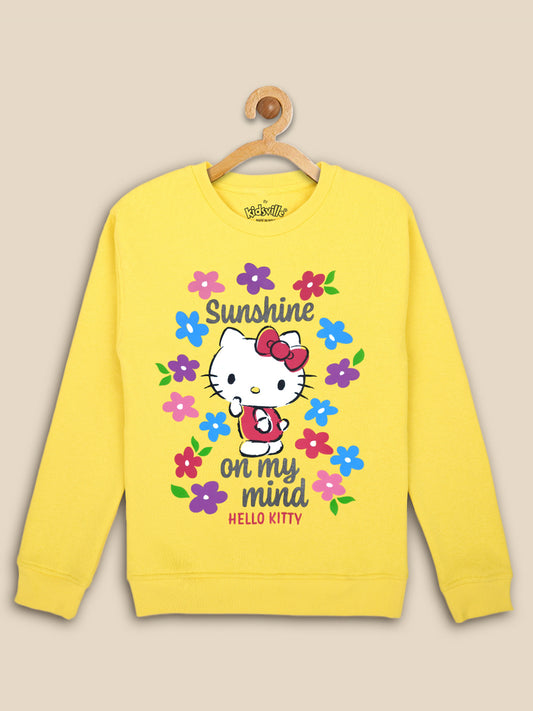 Kids Girls Hello Kitty Yellow Sweatshirt