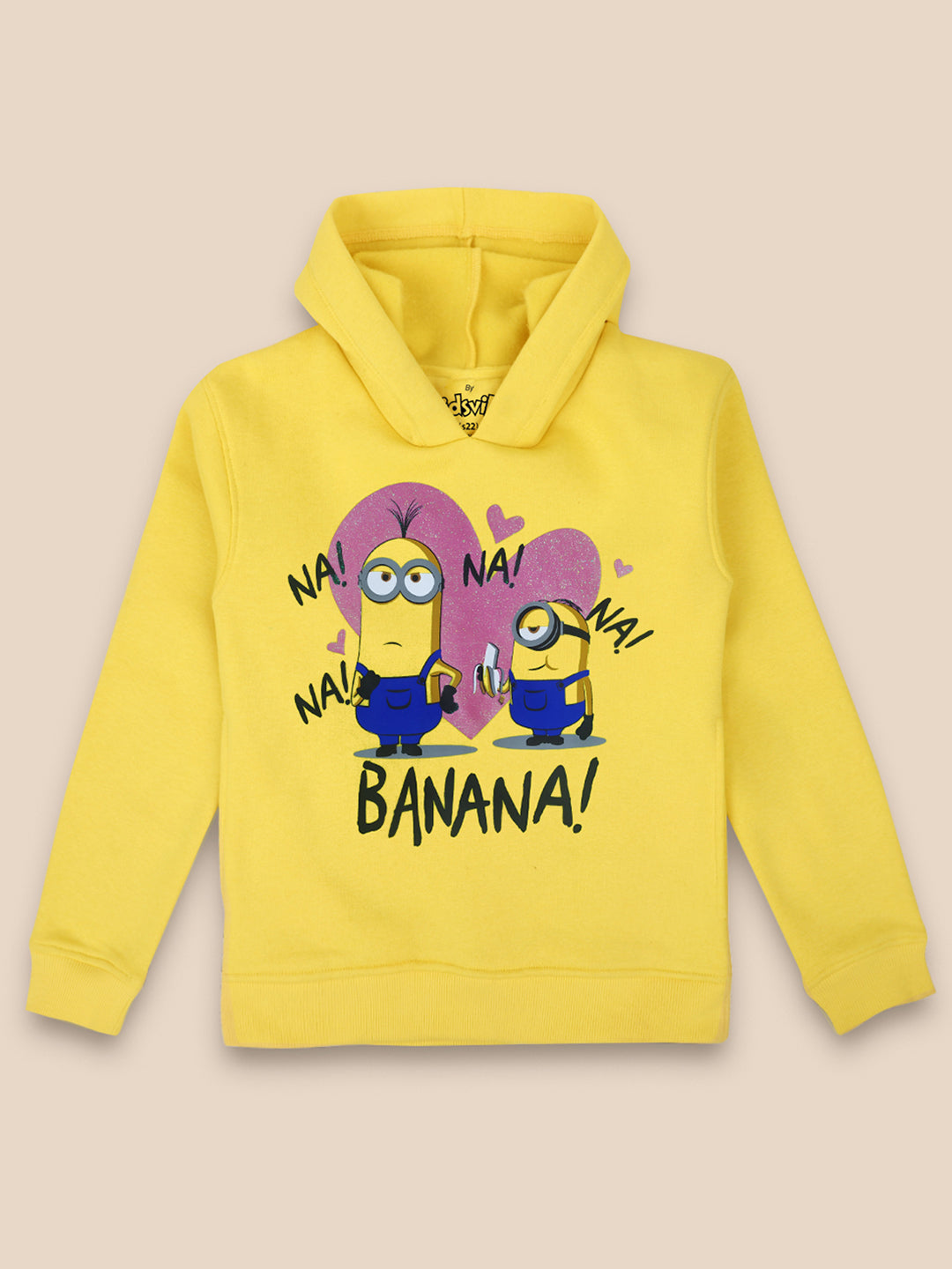 Kids Girls Minions Yellow Hoodie