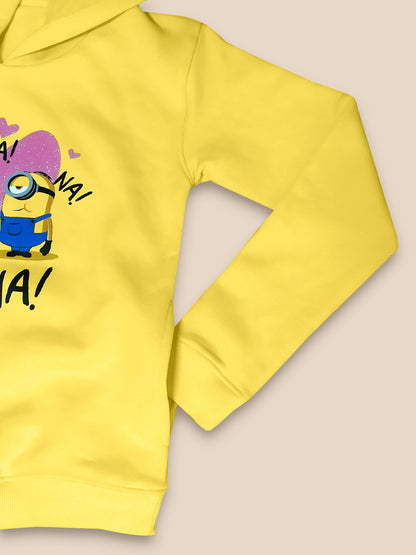 Kids Girls Minions Yellow Hoodie