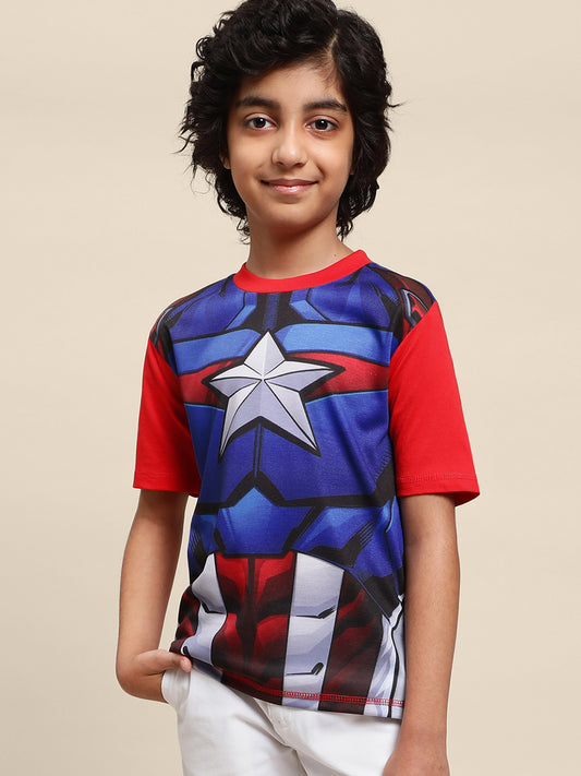 Captain America Red Tshirt For Boys