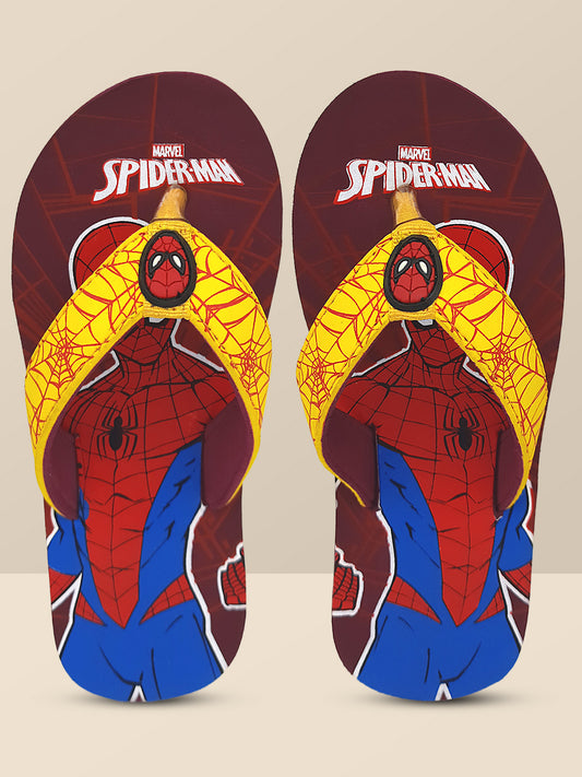 Spiderman Maroon Flip-Flops For Kids Boys