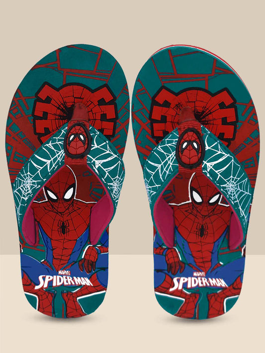 Spiderman Teal Flip-Flops For Kids Boys