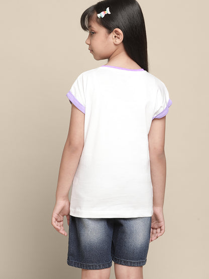 Unicorns White Tshirt For Girls