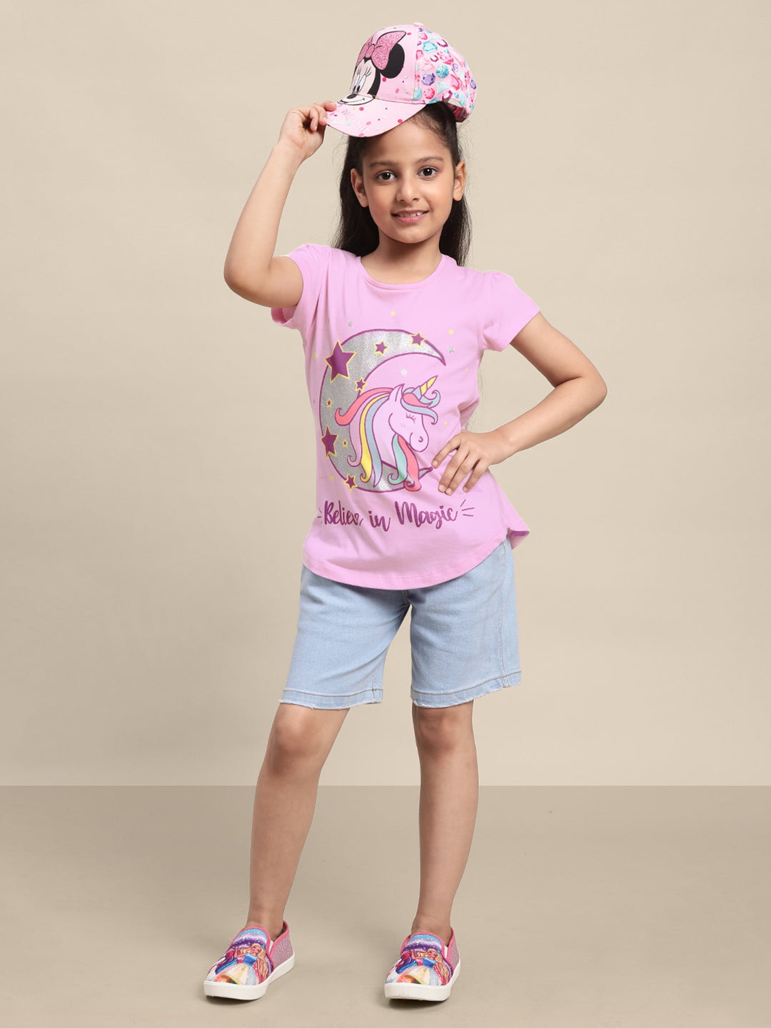 Kids Girls Unicorn Pink T-Shirt