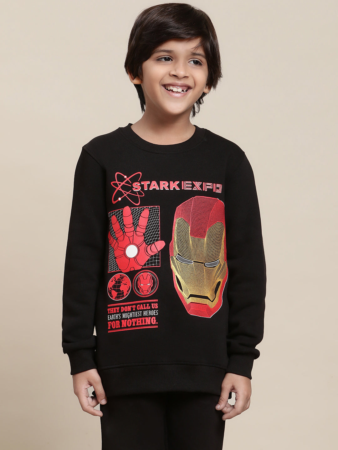 Iron Man Black Sweatshirt For Boys