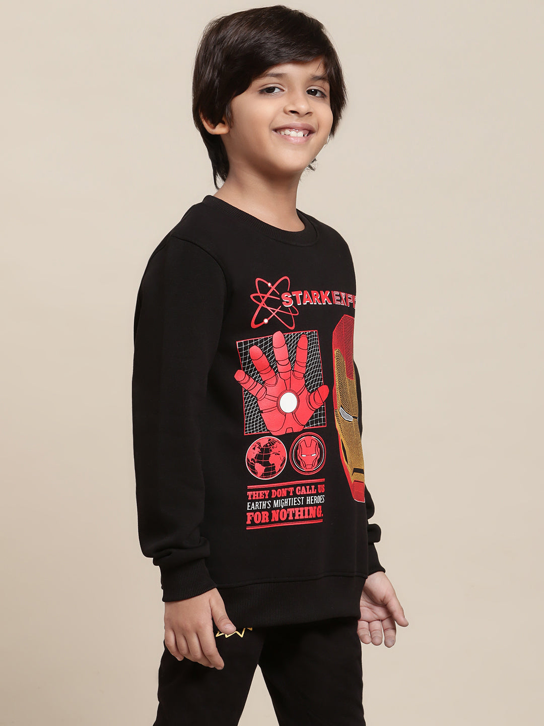 Iron Man Black Sweatshirt For Boys