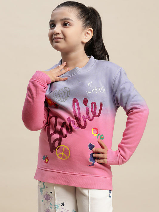 Barbie Multi Color Sweatshirt For Girls