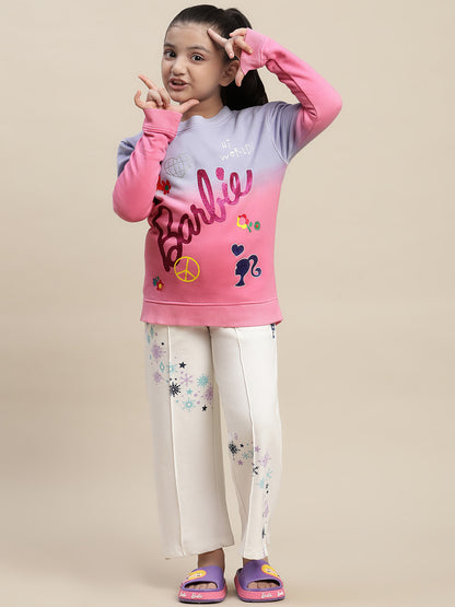 Barbie Multi Color Sweatshirt For Girls