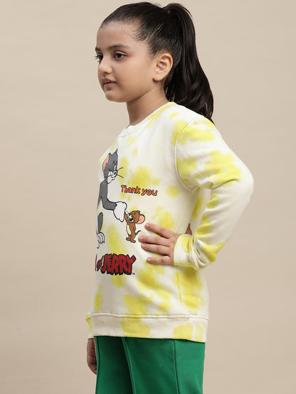 Tom & Jerry Yellow Sweatshirt For Girls