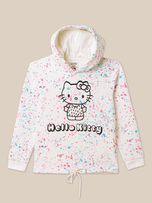 Hello Kitty Off-White Hoodie For Girls